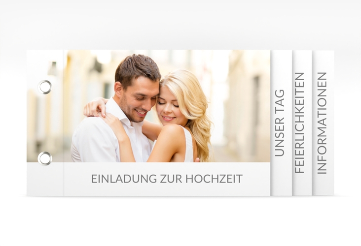 Hochzeitseinladung Vista Booklet weiss