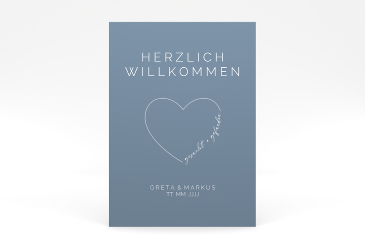 Willkommensschild Poster Lebenstraum 50 x 70 cm Poster blau