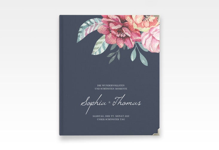 Hochzeitsalbum Blooming 21 x 25 cm blau