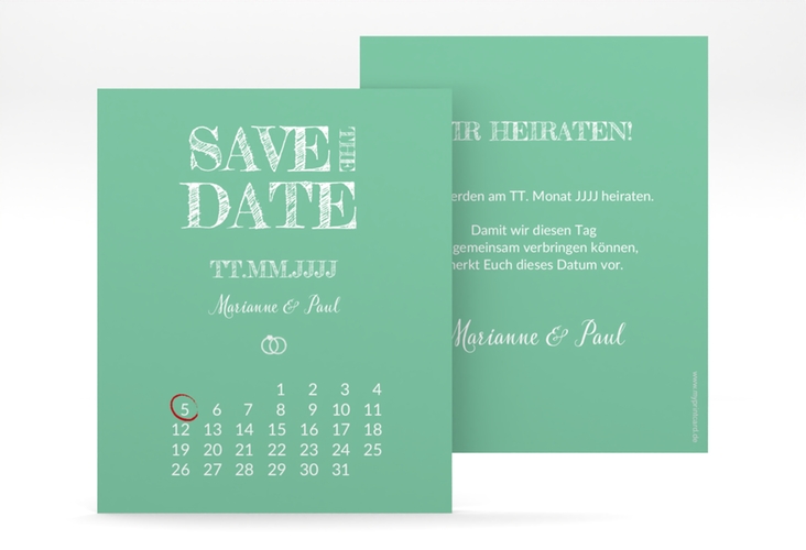 Save the Date-Kalenderblatt Rise Kalenderblatt-Karte mint hochglanz