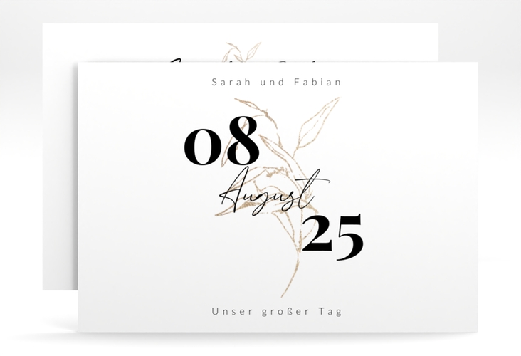 Save the Date-Karte Seed A6 Karte quer weiss hochglanz