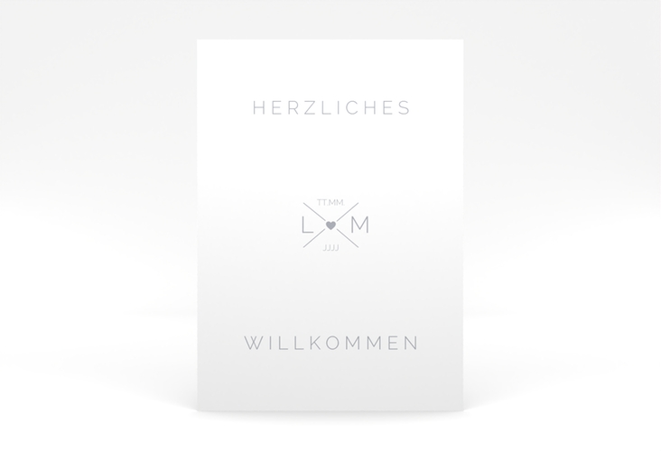 Willkommensschild Poster Initials 50 x 70 cm Poster grau mit Initialen im minimalistischen Design