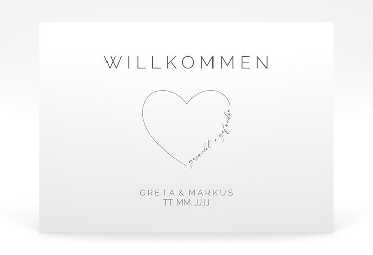 Willkommensschild Poster Lebenstraum 70 x 50 cm Poster weiss