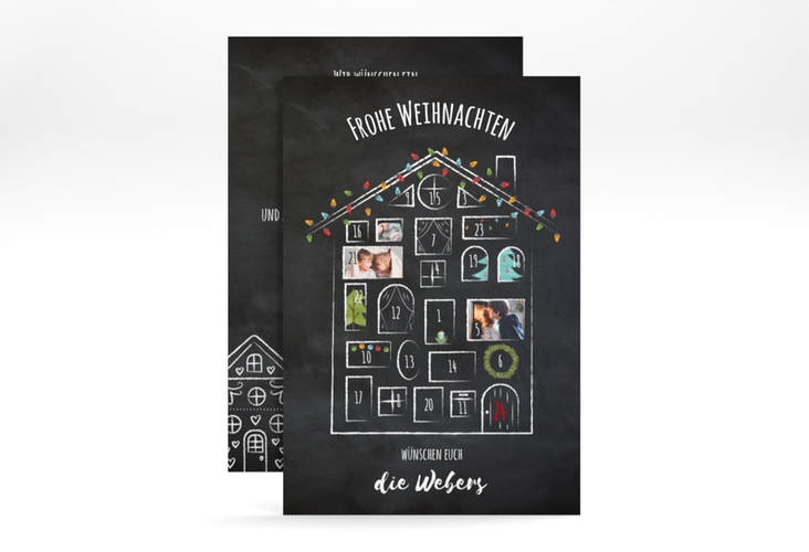 Weihnachtskarte Adventskalender A6 Karte hoch