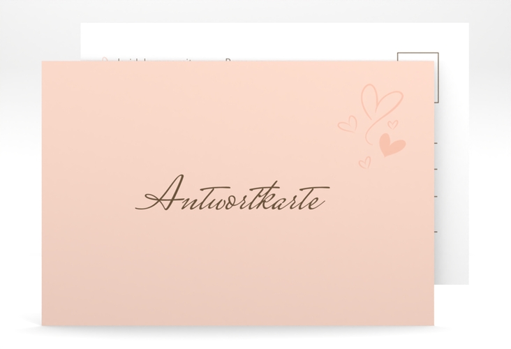 Antwortkarte Hochzeit Purity A6 Postkarte apricot