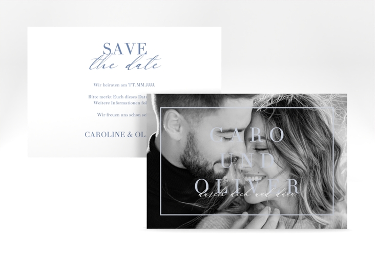 Save the Date-Karte Moment A6 Karte quer blau