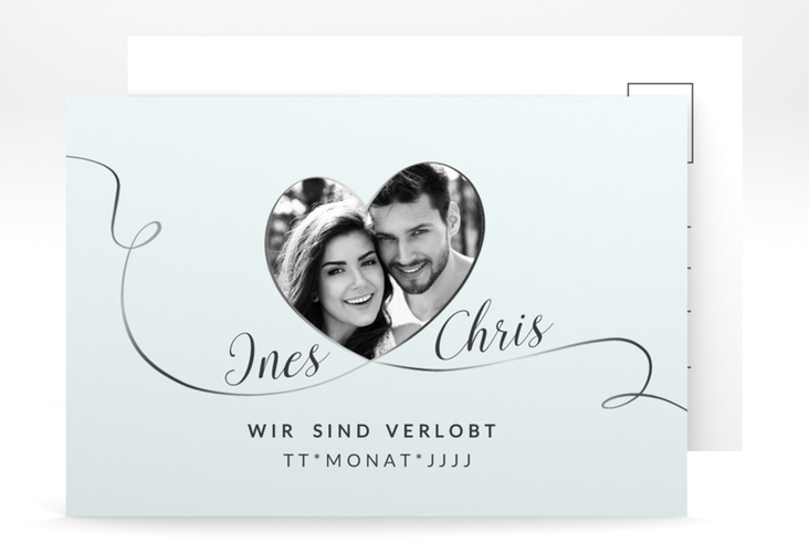 Verlobungskarte Hochzeit Dolce A6 Postkarte tuerkis