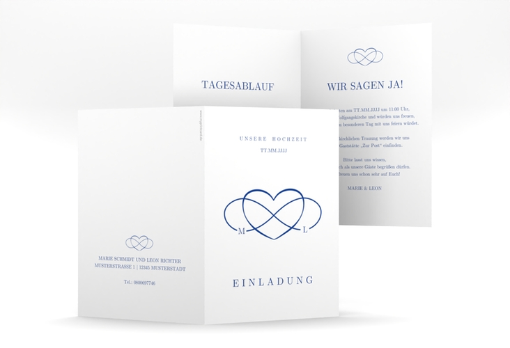 Einladungskarte Hochzeit Infinity A6 Klappkarte hoch