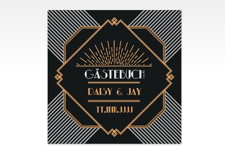 Gästebuch Creation Gatsby 20 x 20 cm, Hardcover schwarz