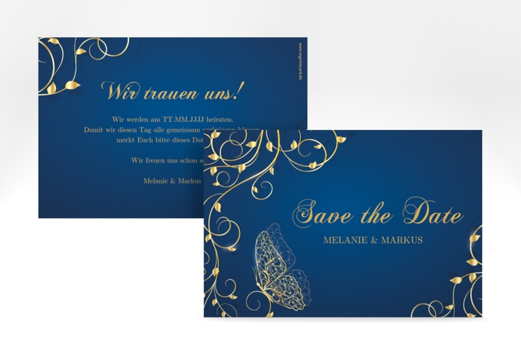 Save the Date-Karte Eternity A6 Karte quer blau