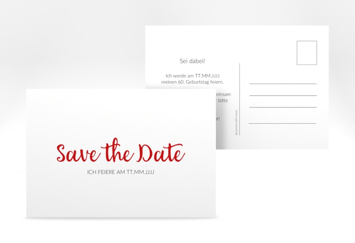 Save the Date-Postkarte Geburtstag Handwriting A6 Postkarte hochglanz