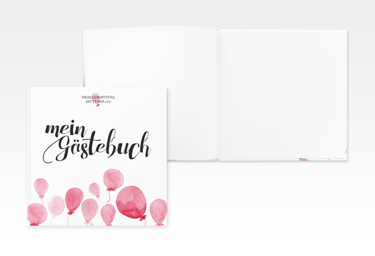 Gästebuch Creation Geburtstag Ballon 20 x 20 cm, Hardcover