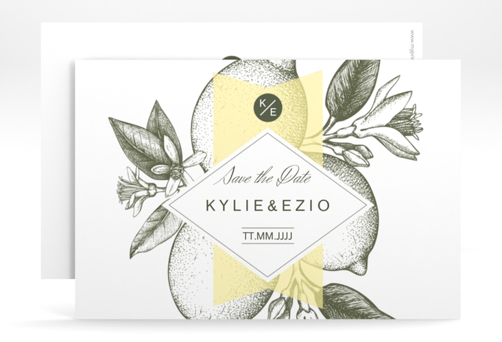 Save the Date-Karte Hochzeit Lemon A6 Karte quer