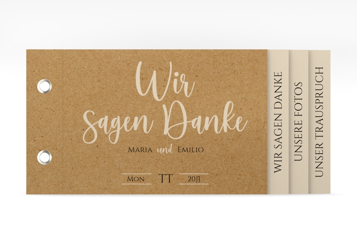 Danksagungskarte Hochzeit Noble Booklet mit elegantem Schriftzug