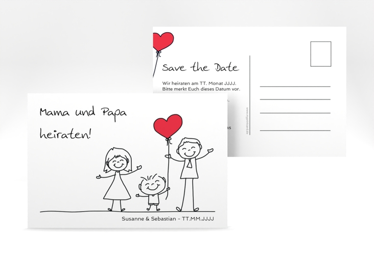 Save the Date-Postkarte Family A6 Postkarte