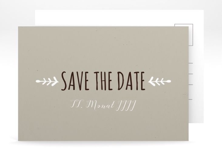 Save the Date-Postkarte Hochzeit Eden A6 Postkarte weiss