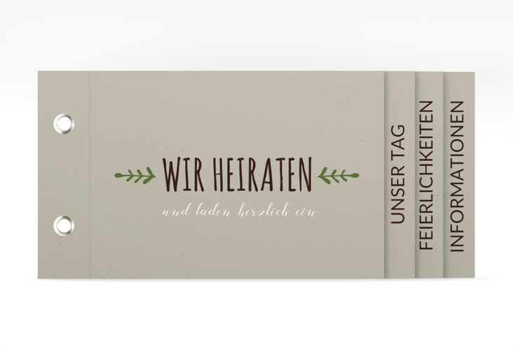 Hochzeitseinladung Eden Booklet gruen