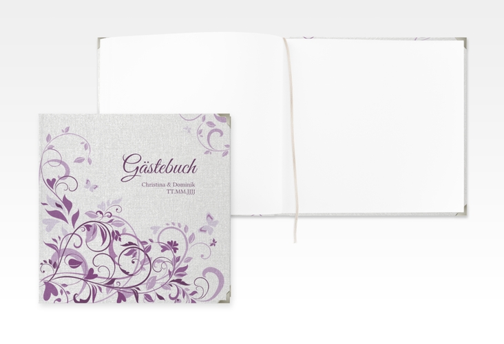 Gästebuch Selection Hochzeit Lilly Leinen-Hardcover lila