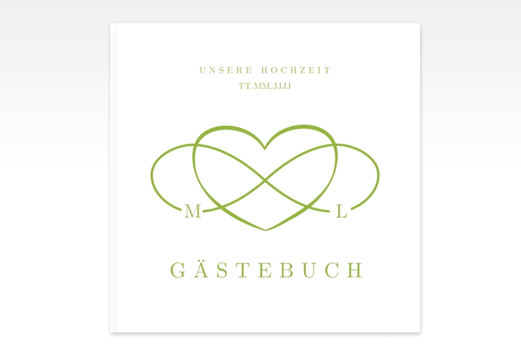 Gästebuch Creation Hochzeit Infinity 20 x 20 cm, Hardcover gruen