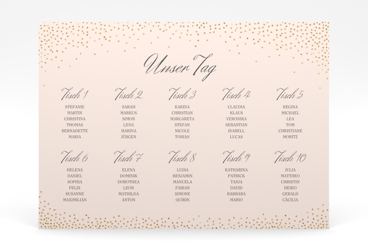 Sitzplan Poster Hochzeit Glitter 70 x 50 cm Poster rosa