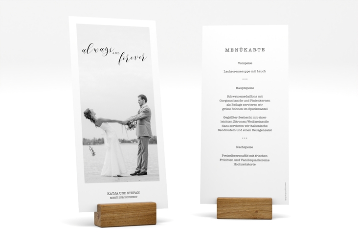 Menükarte Hochzeit Photoframe lange Karte hoch