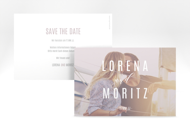 Save the Date-Karte Memory A6 Karte quer grau