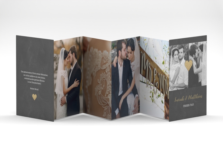 Foto-Leporello Hochzeit Sparkly Leporello gold