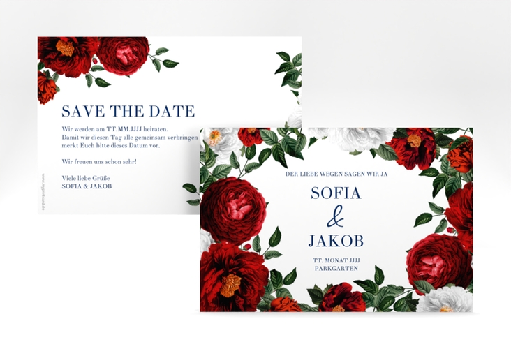 Save the Date-Karte Florista A6 Karte quer weiss