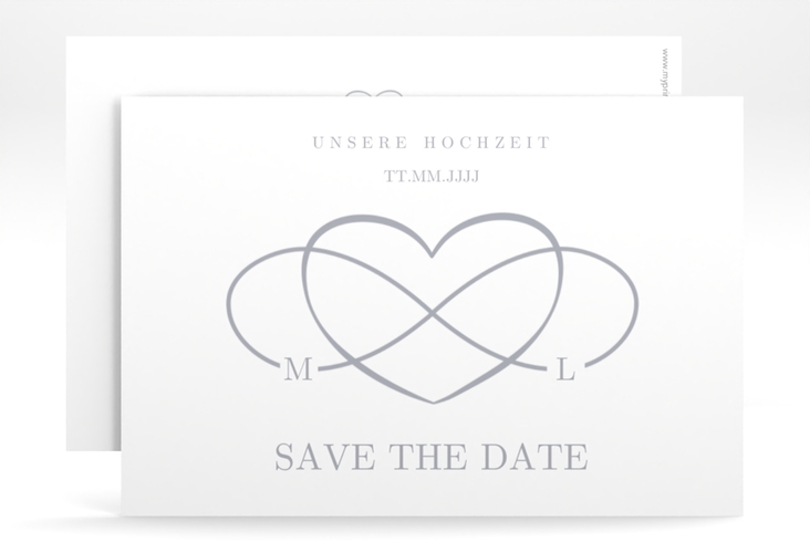 Save the Date-Karte Infinity A6 Karte quer grau