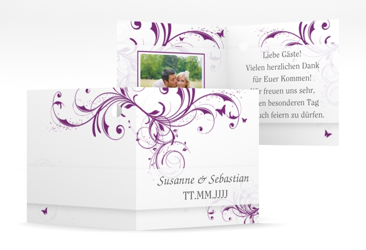 Geschenkanhänger Hochzeit Palma Geschenkanhänger 10er Set lila hochglanz