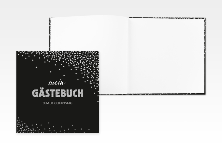 Gästebuch Creation Geburtstag Glitzer 20 x 20 cm, Hardcover grau