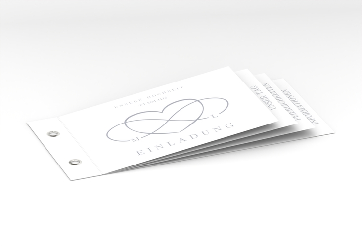 Hochzeitseinladung Infinity Booklet grau