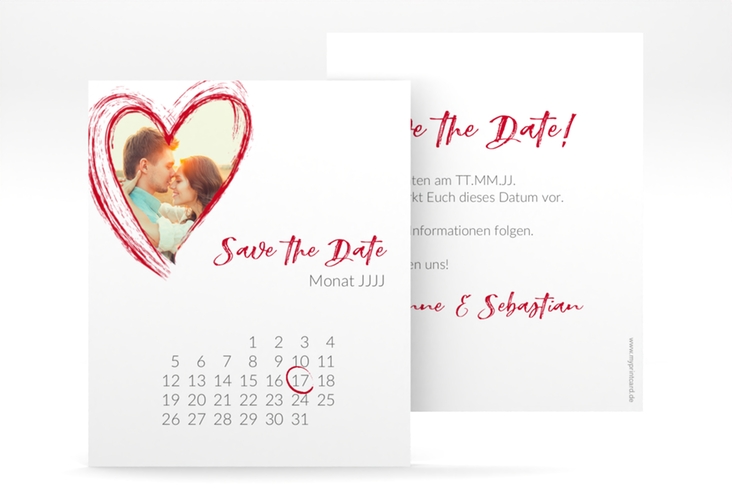 Save the Date-Kalenderblatt Liebe Kalenderblatt-Karte