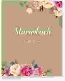 Stammbuch A4 Flowers Stammbuch A4 Kraftpapier mit bunten Aquarell-Blumen