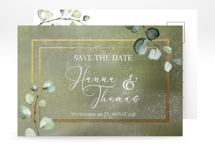 Save the Date-Postkarte Jade A6 Postkarte hochglanz