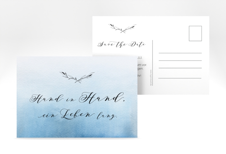 Save the Date-Postkarte Divine A6 Postkarte blau