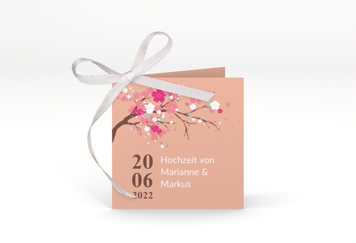 Geschenkanhänger Hochzeit Sakura Geschenkanhänger 10er Set apricot