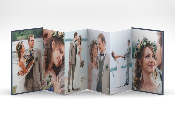 Foto-Leporello Hochzeit Prachtvoll Leporello blau