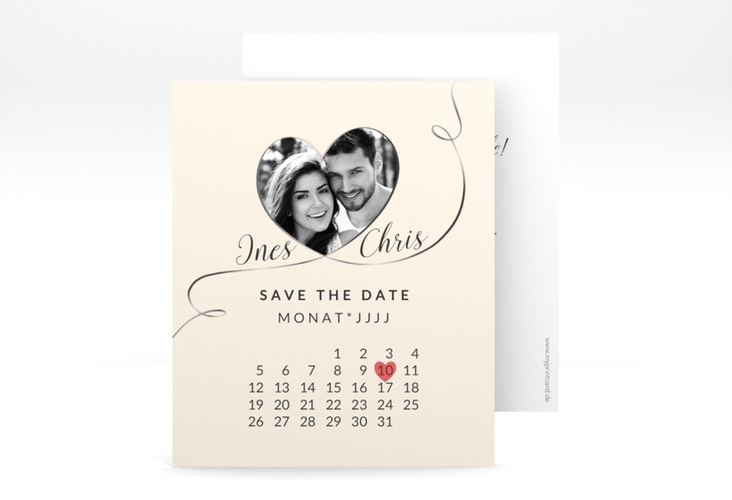 Save the Date-Kalenderblatt Dolce Kalenderblatt-Karte beige