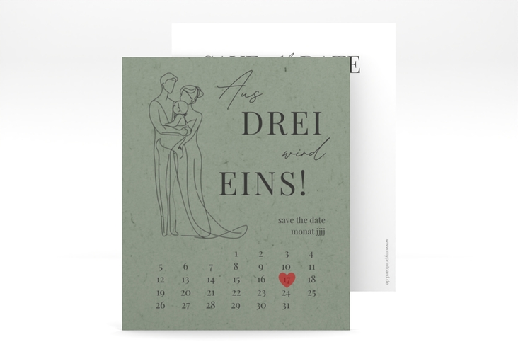 Save the Date-Kalenderblatt Vereint Kalenderblatt-Karte hochglanz mit Folie