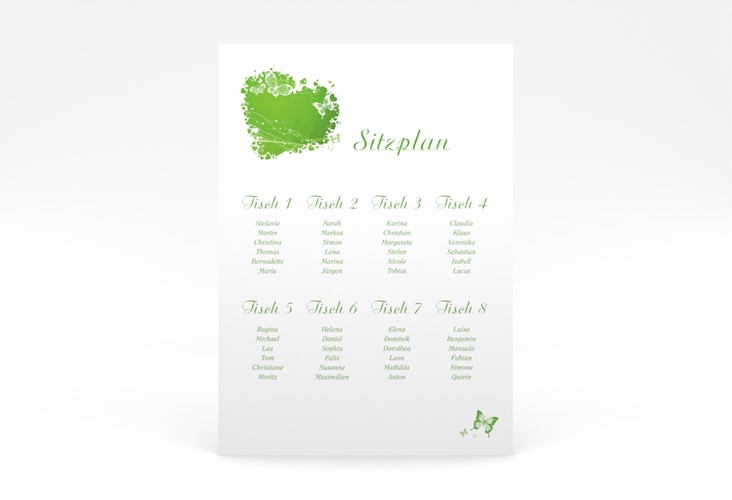 Sitzplan Poster Hochzeit Mailand 50 x 70 cm Poster gruen