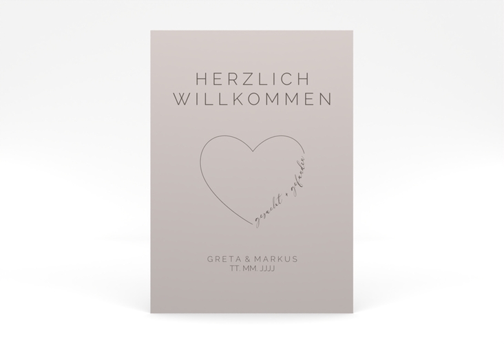 Willkommensschild Poster Lebenstraum 50 x 70 cm Poster grau