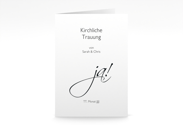 Kirchenheft Hochzeit Clarity A5 Klappkarte hoch