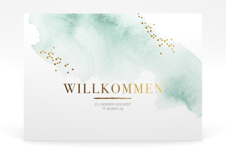 Willkommensschild Poster Pastell 70 x 50 cm Poster mint