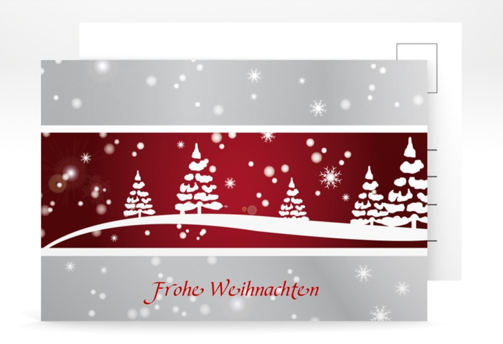 Weihnachtskarte Magical A6 Postkarte rot