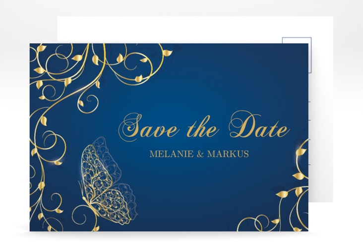 Save the Date-Postkarte Eternity A6 Postkarte blau