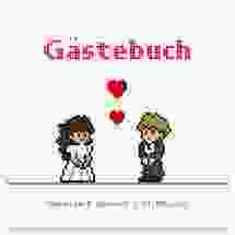 Gästebuch Creation Hochzeit Pixel 20 x 20 cm, Hardcover weiss