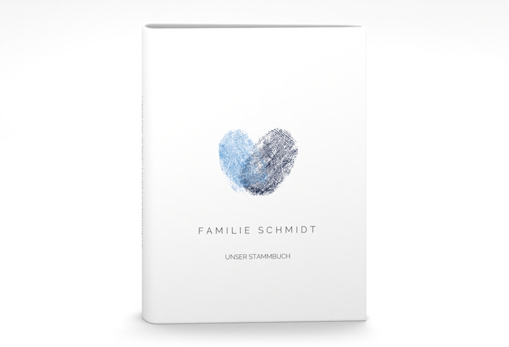 Stammbuch A5 Fingerprint Stammbuch A5 blau schlicht mit Fingerabdruck-Motiv