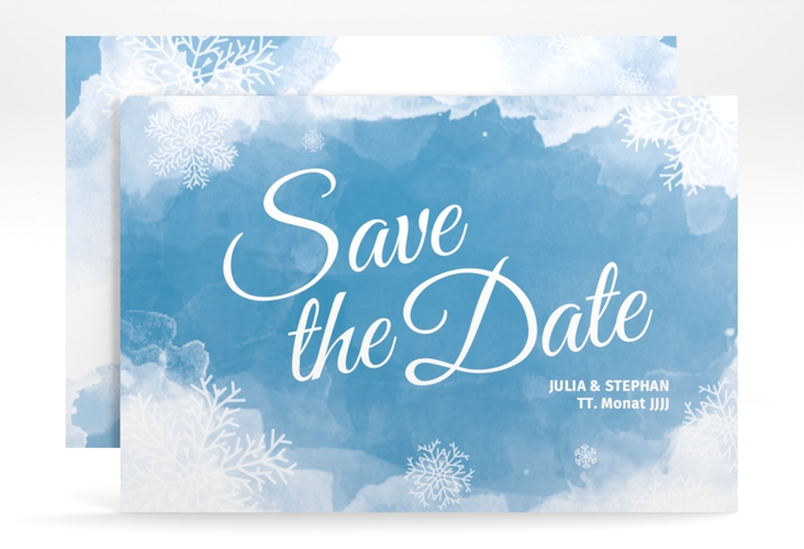 Save the Date-Karte Frozen A6 Karte quer mit Winter-Design