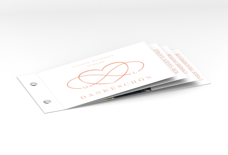 Dankeskarte Hochzeit Infinity Booklet apricot